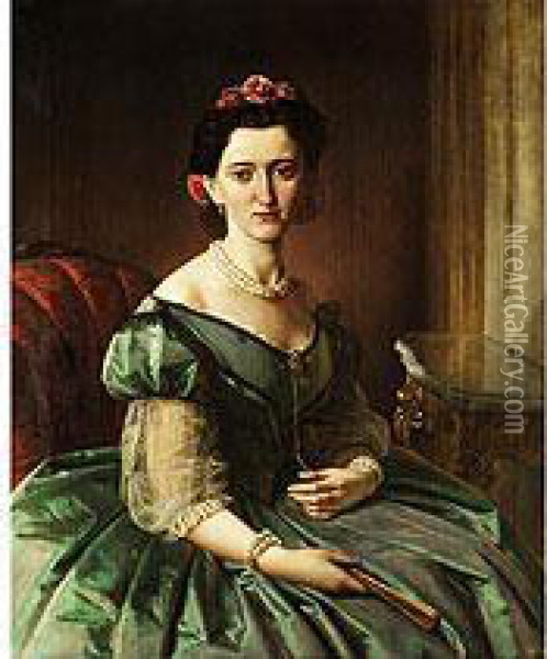 Dreiviertelbildnis Der Olga Charlotte Maria Oil Painting - Eduard Robert Bary