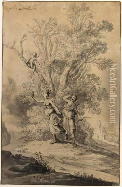 Apollo And Daphne Oil Painting - Bartholomeus Breenbergh