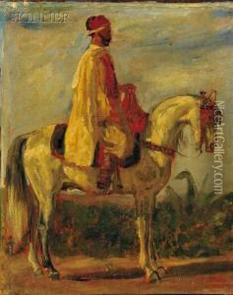 Figure On Horseback Oil Painting - Thomas Harris Robinson