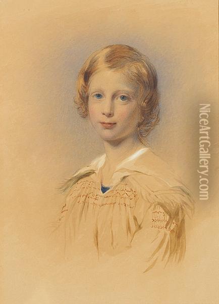 A Portrait Of A Young Boy Oil Painting - George Richmond