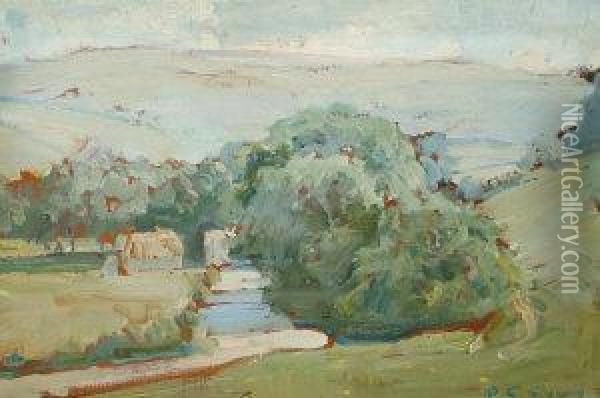 Pastoral Landscape Oil Painting - Reginald Grenville Eves