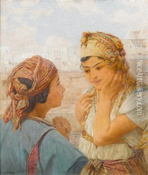 Confidences Oil Painting - Louis Auguste Girardot