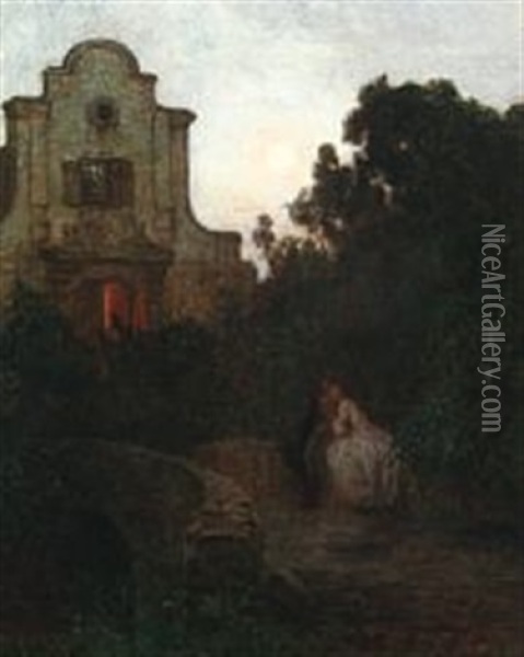 Romantic Scenery Oil Painting - Wilhelm August Lebrecht Amberg
