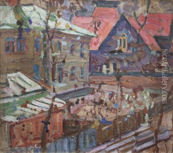 Town Landscape Oil Painting - Abraham Manievich