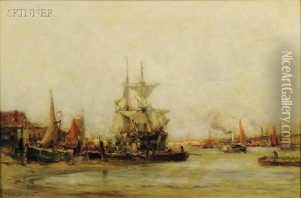Harbor View Oil Painting - Edmund Aubrey Hunt