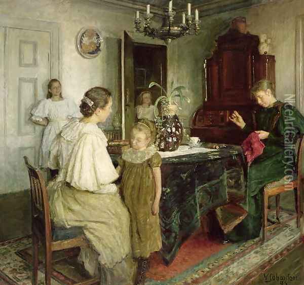 The Family of the Artist Oil Painting - Viggo Johansen