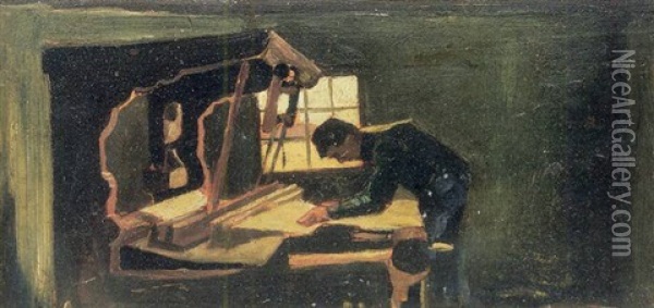 Weaver, Arranging Threads Oil Painting - Vincent Van Gogh