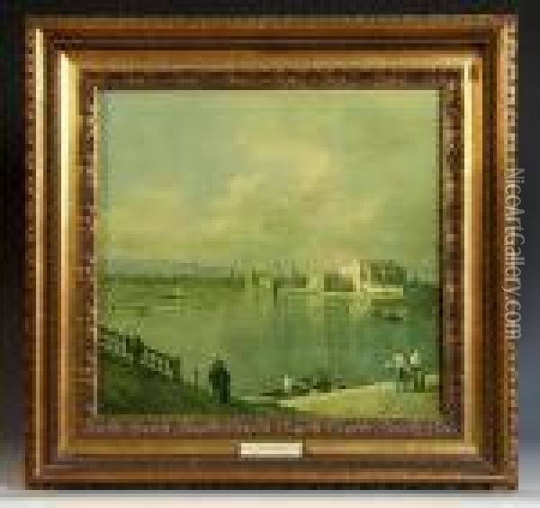 View Looking Towards Murano Oil Painting - (Giovanni Antonio Canal) Canaletto