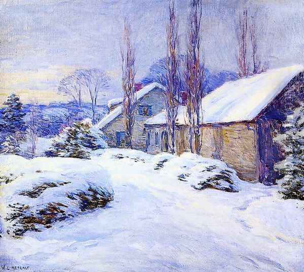 Winter Afternoon Oil Painting - Willard Leroy Metcalf