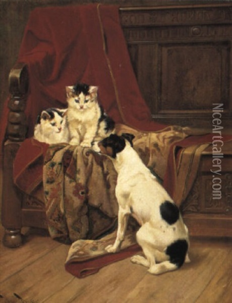 His Reserved Seat Oil Painting - Wright Barker