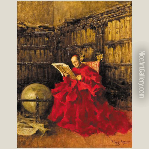 El Cardenal Oil Painting - Francesco Longo Mancini