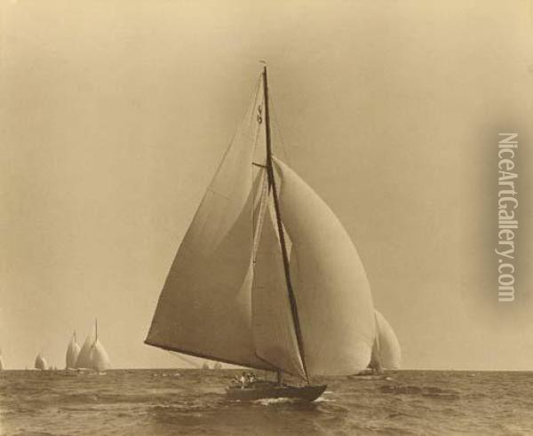 Yacht Race Off Marblehead Oil Painting - Willard Bramwell Jackson