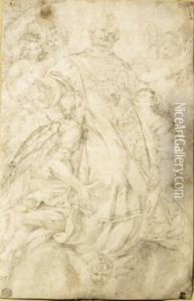 The Apotheosis Of Saint Carlo Oil Painting - Giulio Cesare Procaccini
