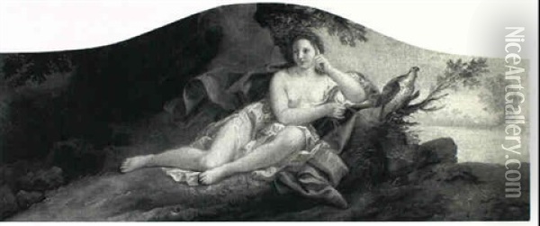 Diana Resting From The Hunt With Her Hawk Oil Painting - Joseph Francois Ignace Parrocel