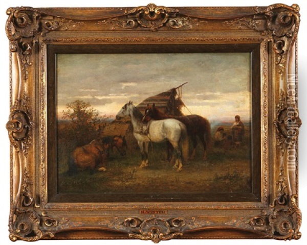 W Cyganskim Obozie Oil Painting - Heinrich Winter