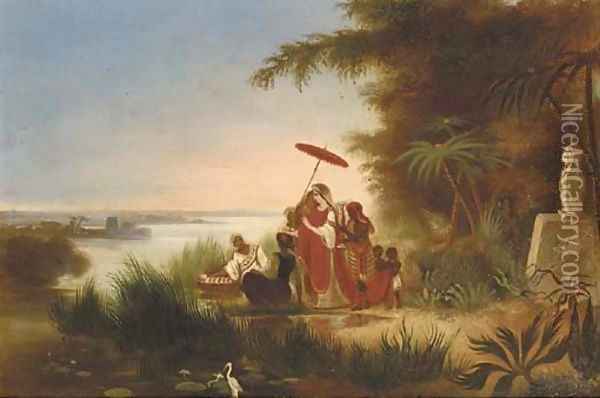 The finding of Moses Oil Painting - Dutch School