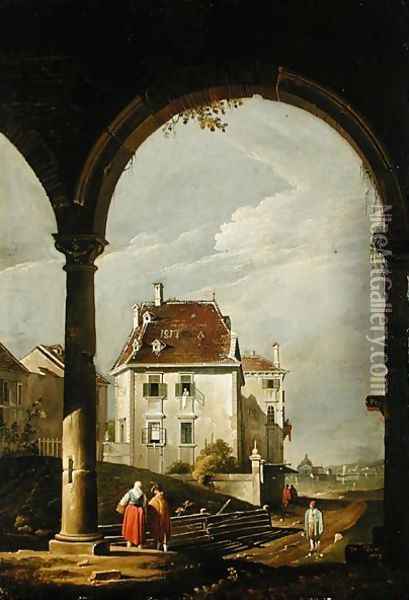 Venetian View, 1817 Oil Painting - Antonio Pian