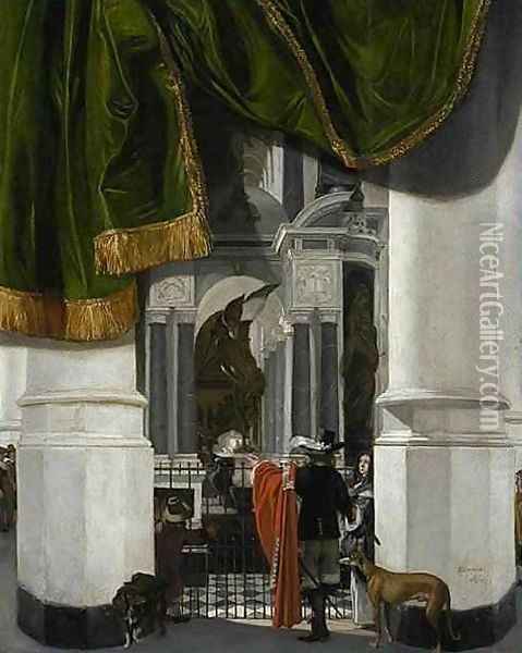Interior of the Nieuwe Kerk in Delft with the Tomb of William the Silent Oil Painting - Emanuel de Witte