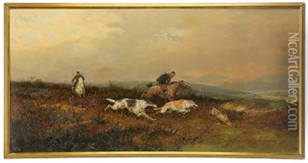 Hunting Scene Oil Painting - Rudolf Frentz the Elder