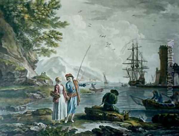The Return of the Fishing Oil Painting - Claude-joseph Vernet