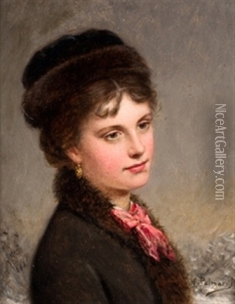 Retrato Femenino Oil Painting - Vicente Palmaroli y Gonzales