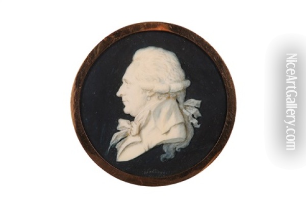 Portrait Miniature Of A Gentleman Oil Painting - Piat Joseph Sauvage
