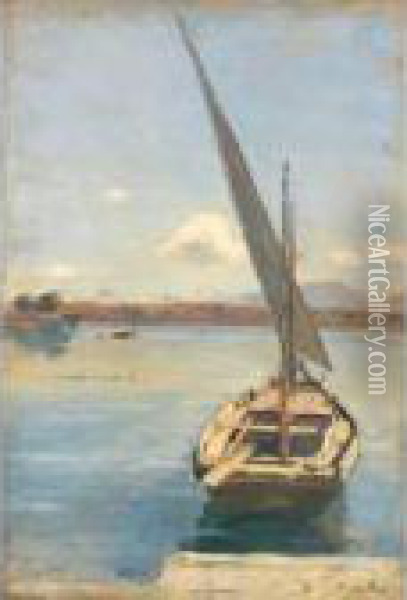 Segelschiff Oil Painting - Ferdinand Hodler