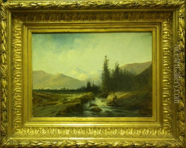 Torrent Dans La Montagne Oil Painting - Lortet