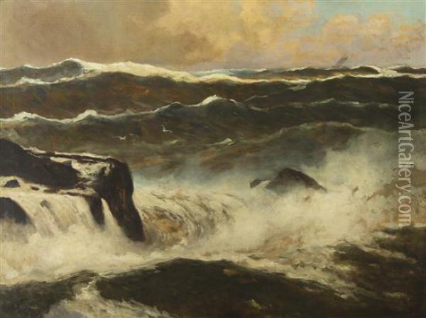 Crashing Waves Oil Painting - Royal Hill Milleson