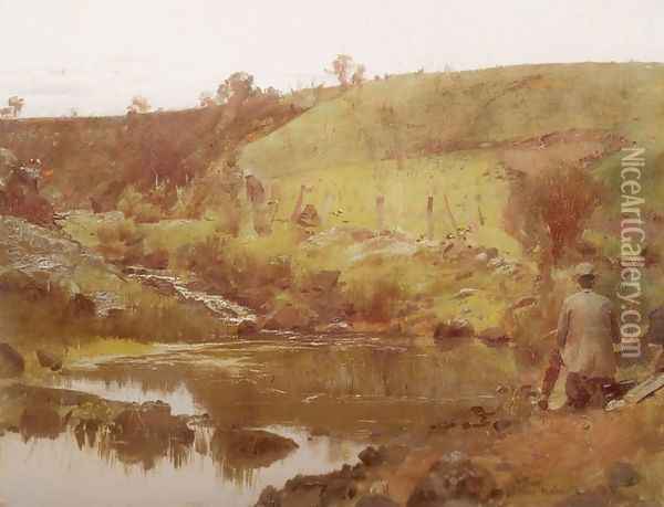 Quiet Day on Darebin Creek Oil Painting - Tom Roberts
