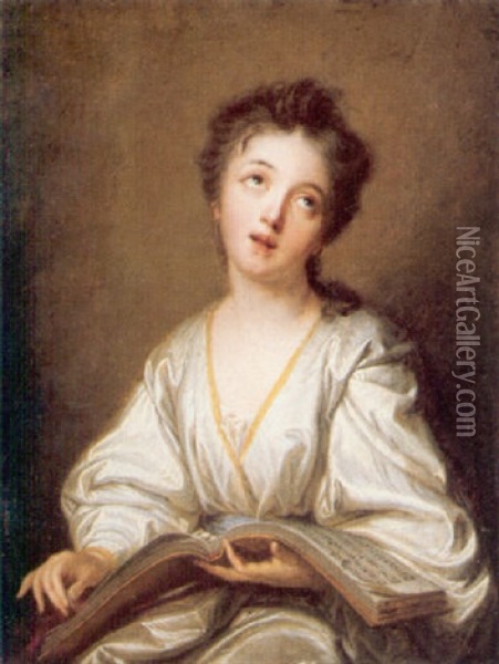 An Allegory Of Music Oil Painting - Jean-Baptiste Santerre
