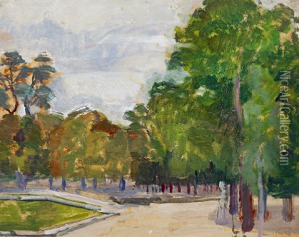 Parc A Paris Oil Painting - Henri-Edmond Cross