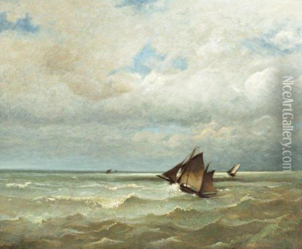 La Mer En Vue A Cayeux Oil Painting - Jules Dupre