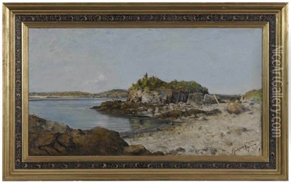 Maine Coast Oil Painting - Prosper Louis Senat