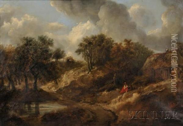 Landscape In Suffolk Oil Painting - Thomas Gainsborough