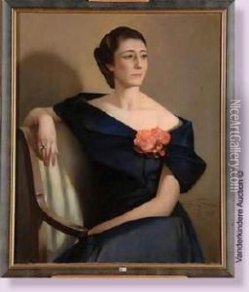Portrait De Madame Andree Andre-dumont Oil Painting - Firmin Baes