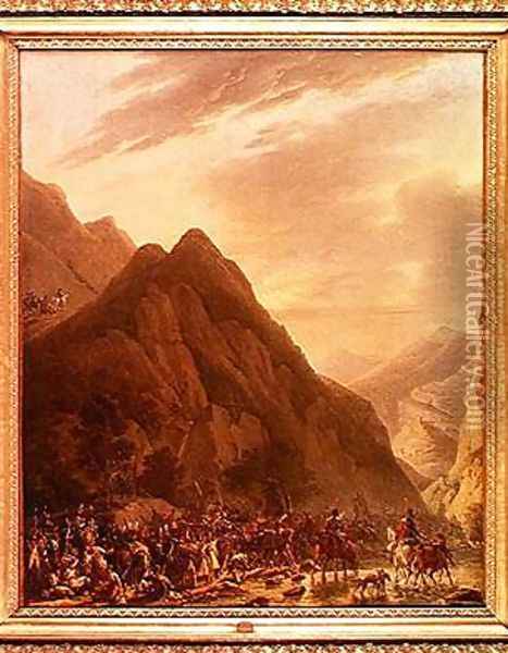 Passage of Mount Albaredo Oil Painting - Antoine Pierre Mongin