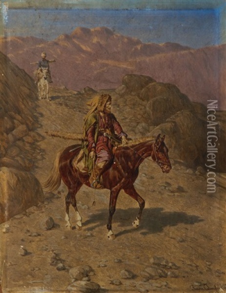 Tscherkessenreiter Zu Pferde Oil Painting - Franz Quaglio