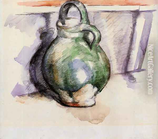 The Green Pitcher Oil Painting - Paul Cezanne