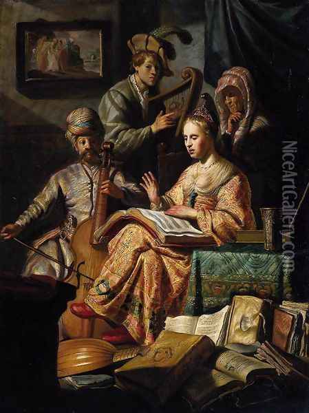 The Music Party 1626 Oil Painting - Rembrandt Van Rijn
