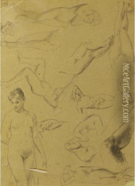 Studies Of Nudes Oil Painting - Ignace Henri Jean Fantin-Latour