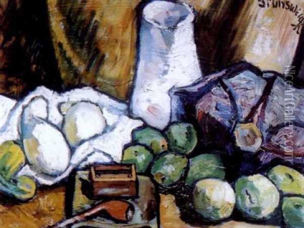 Nature Morte A La Pipe Oil Painting - Nathan Grunsweigh