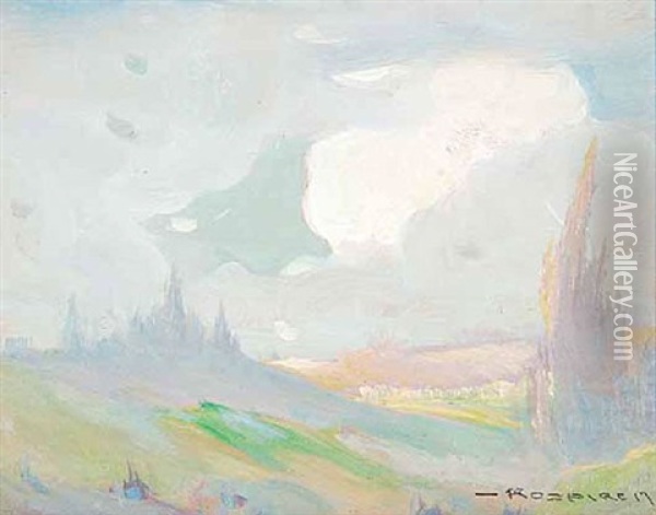 Untitled - Late Summer Sky Oil Painting - Arthur Dominique Rozaire
