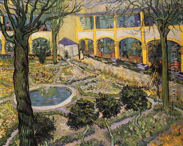 Courtyard of the Hospital in Arles Oil Painting - Vincent Van Gogh
