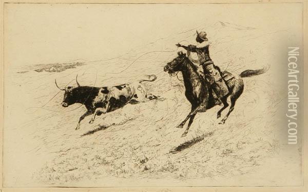 End Of The Race Oil Painting - John Edward Borein