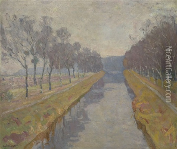 Canal Oil Painting - Arnold Borisovich Lakhovsky