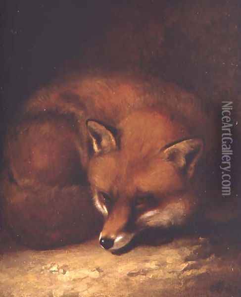 A Fox 1817 Oil Painting - Abraham Cooper
