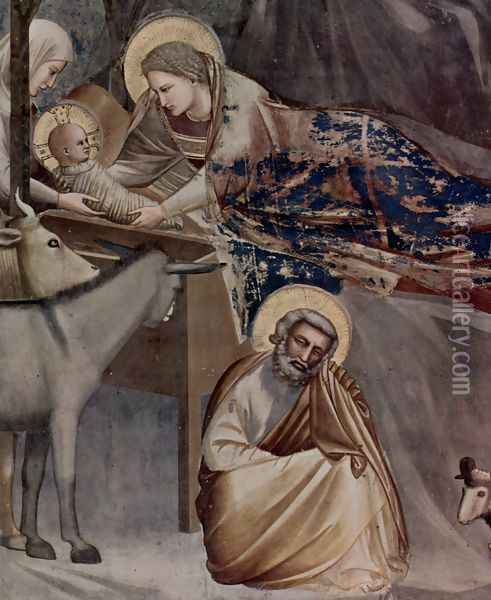 Christ's birth Oil Painting - Giotto Di Bondone