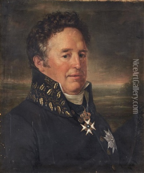 Portratt Forestallande Friherre Wilhelm Af Klinteberg Oil Painting - Per Krafft the Younger