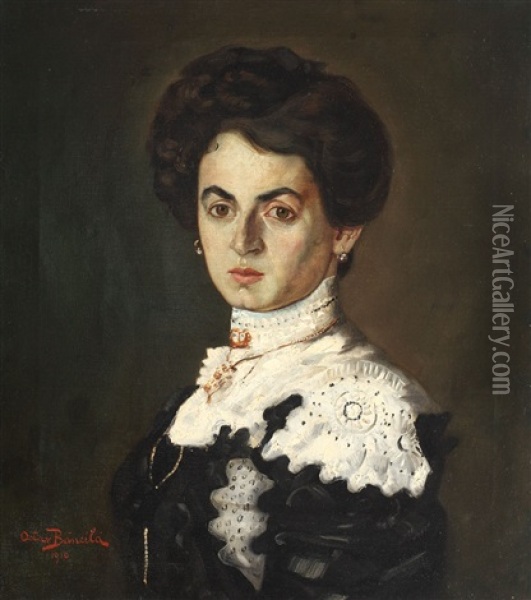Sofia Nadejde (portretul Surorii Artistului) Oil Painting - Octav Bancila